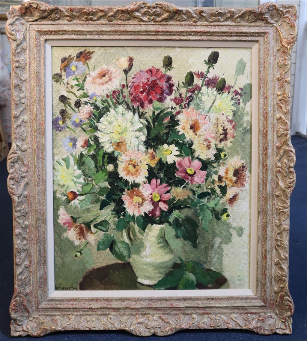 § Edward Wesson (1910-1983) Late Summer Flowers II 22.5 x 18.5in.